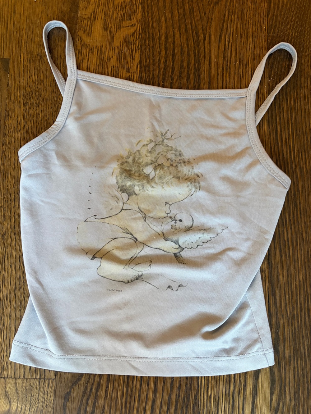 VINTAGE LEE KLEIN Y2K Cherubic Angel & Dove Graphic Baby Tank Top